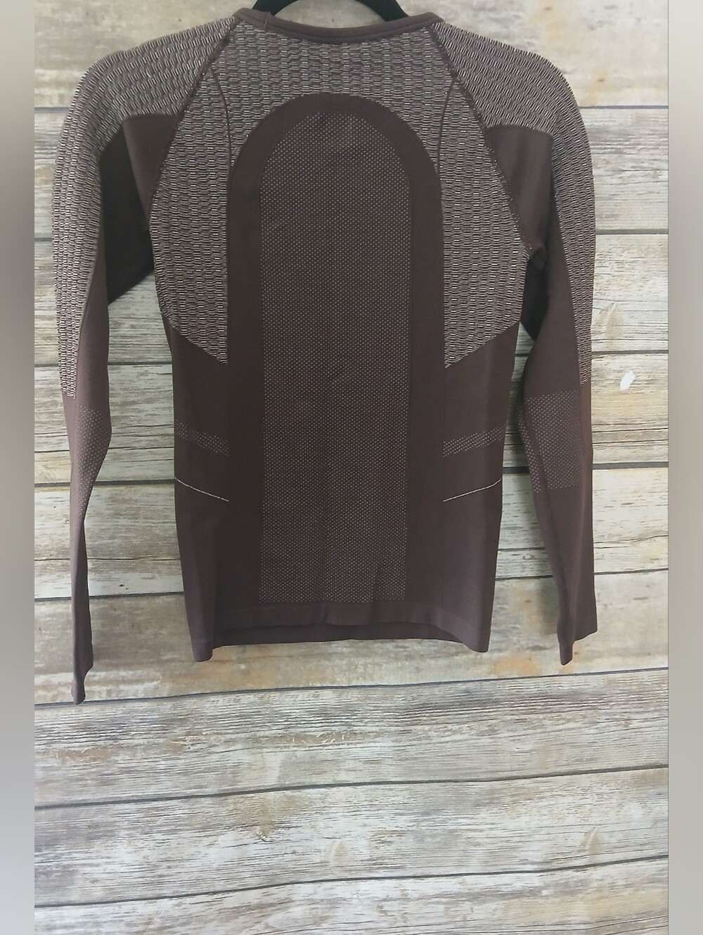 Nike Dry Fit Dark Brown Long Sleeve Performance Compression Top - Picture 7 of 12
